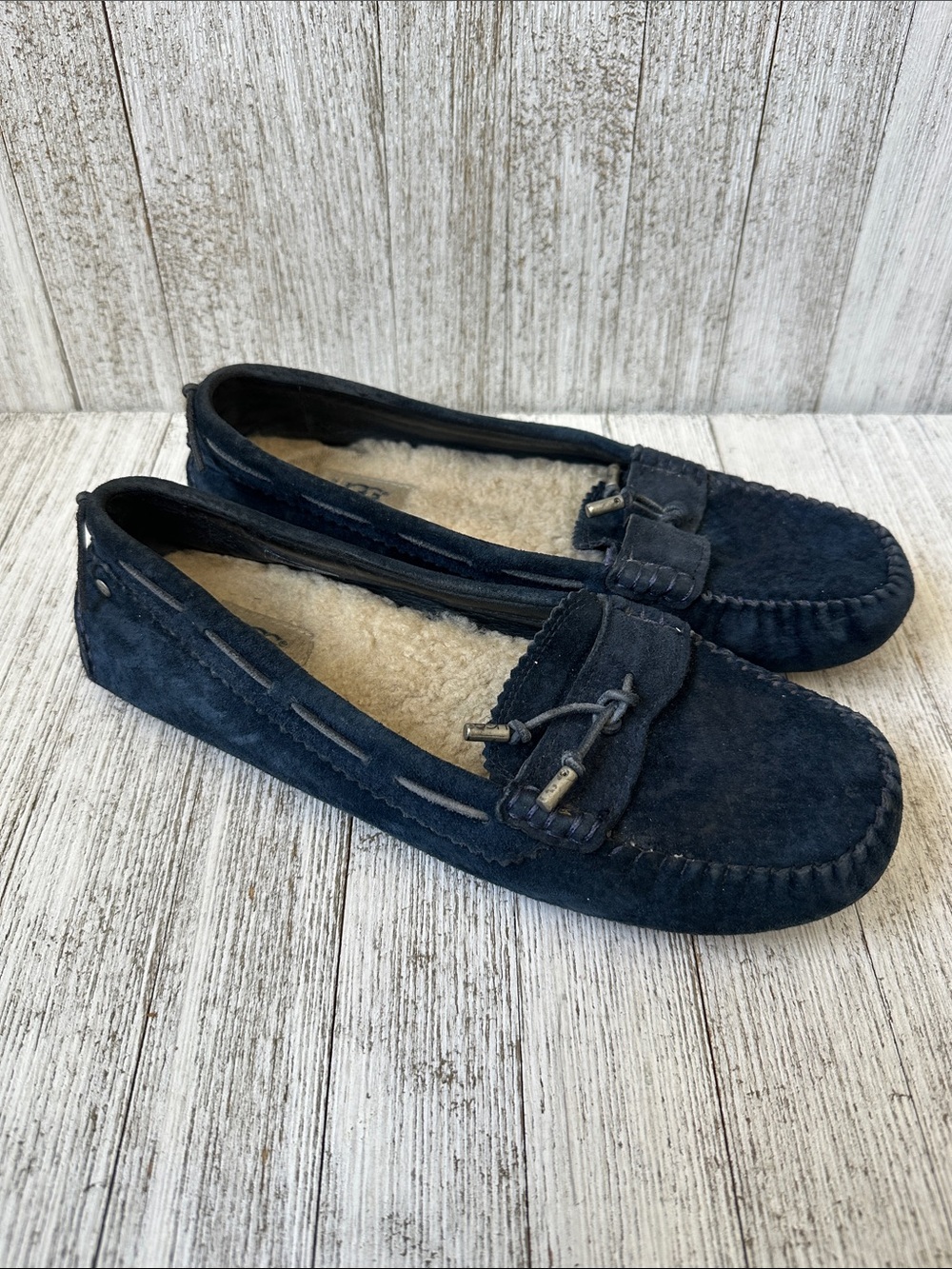UGG Roni moccasin slippers in Navy Suede
